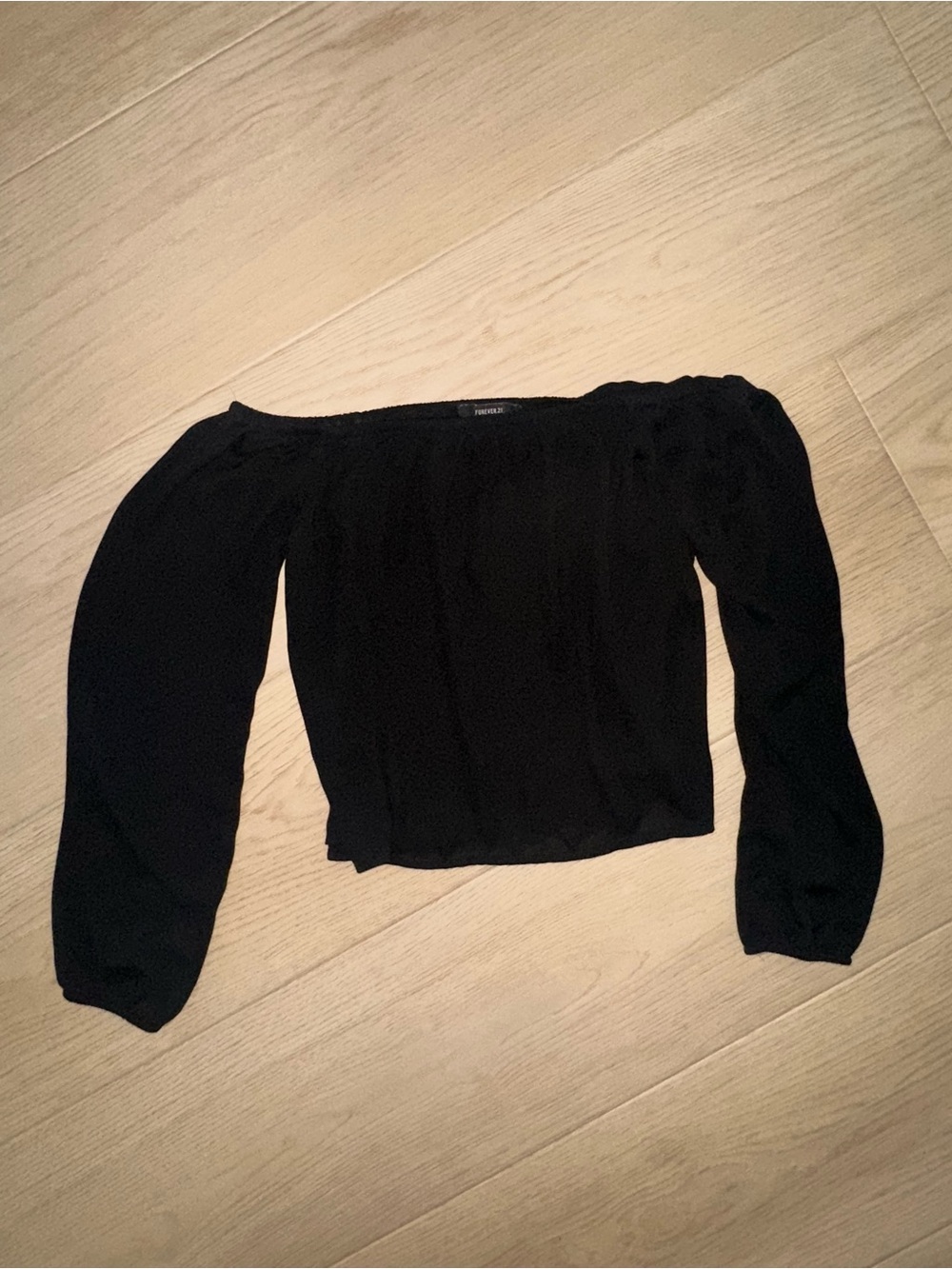 Off-the-Shoulder Black Women's Top